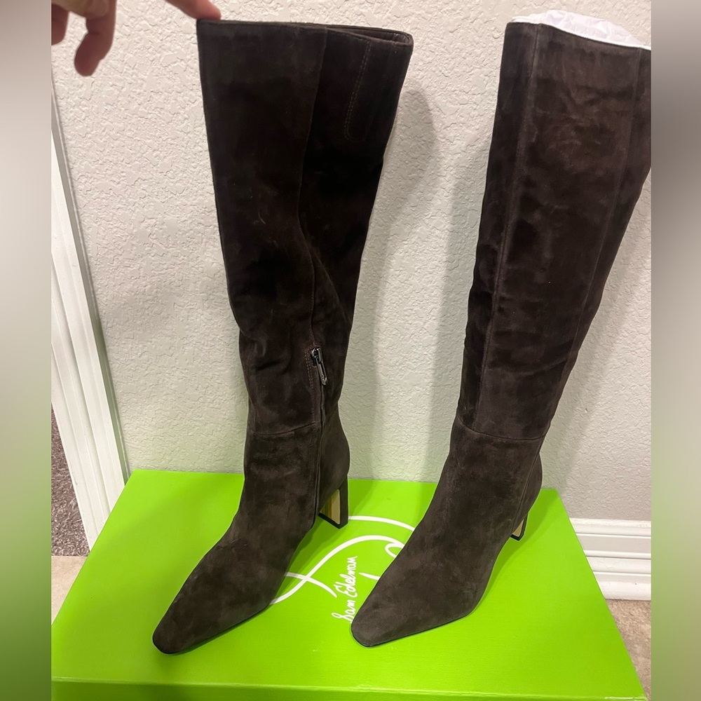 Sam Edelman Sylvia WIDE LEG Chocolate Suede Knee High Boots